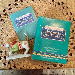 Mary Engelbreit Wonder Of Christmas Dog Wearing Sweater Hallmark 1992 Ltd Ed